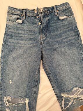Free People Distressed Blue Denim Jeans sz 28 NWT